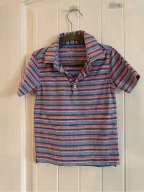johnnie-O Striped Blue & Pink Kids Polo